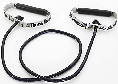 THERABAND Übungsschlauch-Set mit PVC-Griffen, 121,9 cm, Blau, extra schwer