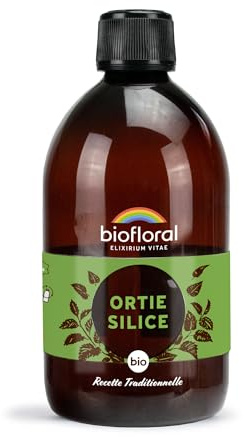 BIOFLORAL - Ortie-Silice - Buvable - Organique Et Naturelle - Articulation Et Vitalité - Soin De La Peau - Certifiée DEMETER & Bio - Fabrication Française - 500 ml