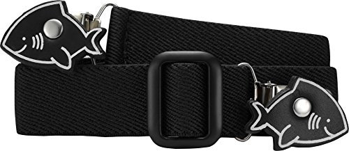 Playshoes Unisex Kinder Elastik Hai-Clip Uni Gürtel, Schwarz, 116-140