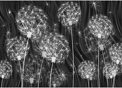 Runa Art Fototapete Pusteblumen 352 x 250 cm Vlies Tapeten XXL Moderne Wandtapete Wohnzimmer Schlafzimmer Schwarz Weiss 9094011c