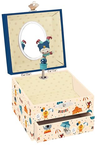 TROUSSELIER - Cirque - Boîte à Trésors & Bijoux Musicale - Cadeau Bapteme Naissance Enfant - Boite a Musique Let It Be des Beatles - Colori Ivoire