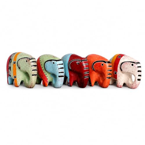 Budawi® Elefant Figur aus Speckstein | handgearbeitete Naturstein Skulptur | Verschiedene Ausführungen | Glückselefant Deko | 1 Stück