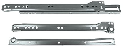 Amig - Set di 2 guide scorrevoli metalliche | Binari per cassetti di mobili e armadietti | Lega di acciaio per durata | Ruote scorrevoli, Grigio Metallizzato, 400 x 37 mm