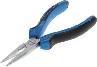 GEDORE Pinza a Becchi Mezzotondi, Ganasce Lunghe, Dentata, Dritta, Temprata a Induzione, Impugnatura Bicomponente, Pinza Lunga 140 mm, 8132-140 JC