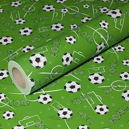 JUNOPAX Geschenkpapier 50m x 0,40m Fußball