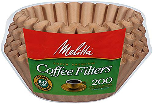 Melitta 8-12 Cup Basket Coffee Filters, Natural Brown, 200 Count (Pack of 8)