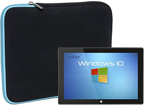 Slabo Tablet Tasche Schutzhülle für Rotor 10.1 Hülle Etui Case Phablet aus Neopren – TÜRKIS/SCHWARZ