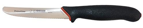 Giesser Messer PrimeLine Chef 11 cm Klingenlänge Universalmesser mit Wellenschliff Arbeitsmesser - Profimesser