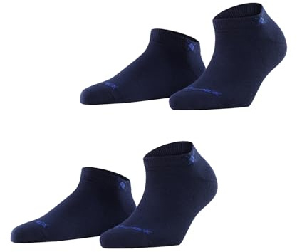 Burlington Everyday Sneaker Multipack W Sn cotone bassi tinta unita confezione di 2 paia, Calzini corti Donna, Blu Marine 6120, 36-41