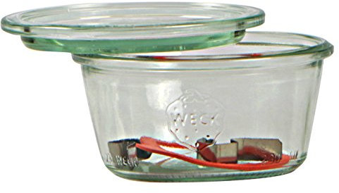 Weck Lot de 6 bocaux de 370 ML avec Couvercle de 100 mm, avec Joint et Clips, en Verre, Transparent