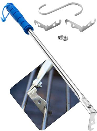 Grill Floss Premium Grill Scraper for Outdoor Grill with Round Grates - Bristle Free Grill Brush for Outdoor Grill - BBQ Grill Grate Cleaner Cleans Top and Bottom of Grill Without Lifting Grates