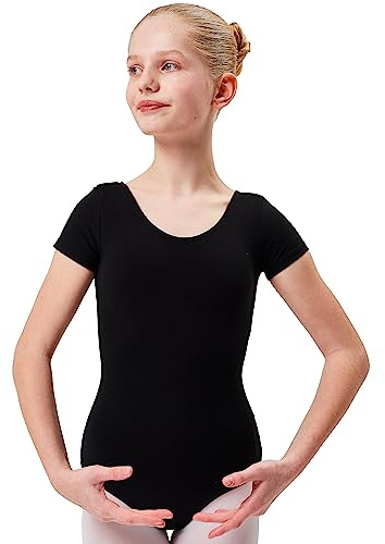 tanzmuster Ballettanzug Mädchen Kurzarm - Sally - Gr. 92-170 - aus weicher Baumwolle - Ballettbody Kinder Ballett Trikot