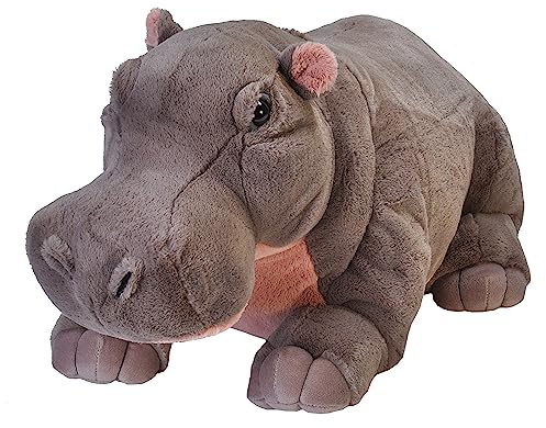 Wild Republic 17340 19320 Jumbo Plüsch Nilpferd Hippo, großes Kuscheltier, Plüschtier, Cuddlekins, 76 cm, 30