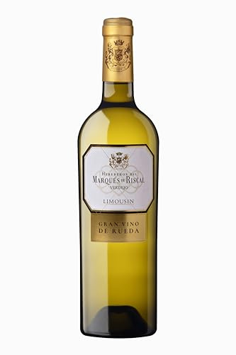 Marqués De Riscal Limousin Gran Vino de Rueda, Vino Blanco, Denominación de Origen Rueda, Variedad Verdejo sobre Lías, Botella individual de 750 ml