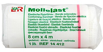 Bandaże Mollelast, białe, 8 cm x 4 m, 120 g, 20szt