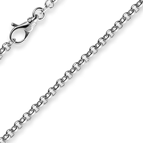 3,5mm Kette Collier Erbskette Halskette 585 Gold Weißgold 50cm Unisex