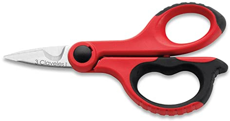 3 Claveles Tijera electricista protectora, Rojo, 15 cm - 6