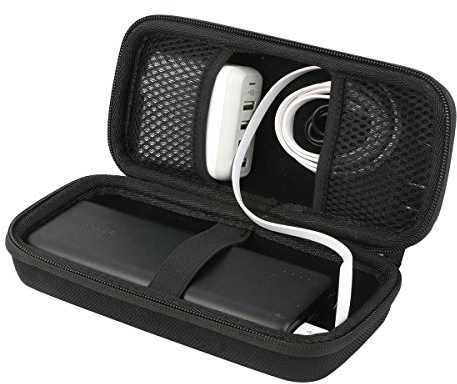 Khanka Hard powerbank Case for Anker PowerCore 26800 Portable Charger 26800mAh External Battery power bank,fits USB Cable.(Black)