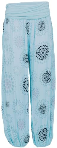 Malito – Haremshose Damen mit Print – Unisize Pumphose aus Baumwolle – Leichte Sommerhose für warme Tage – Bequeme Stoffhose zum Tanzen, Chillen & Zumba – Aladinhose für Frauen 7181 (Größe 34-40)