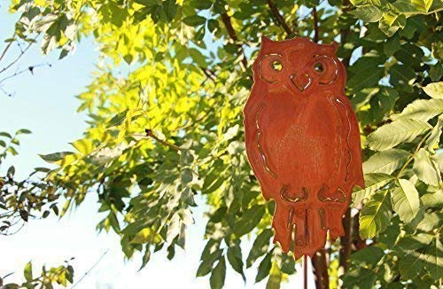 Rostikal Gartenstecker Eule - tierische Deko aus Stahl mit Edelrost - für Haus und Garten