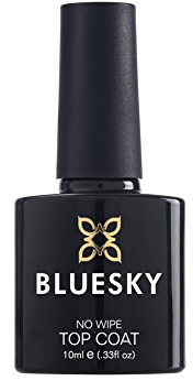 BLUESKY No Wipe Top Coat 10 ml, Clear Gel Nail Polish Top Coat for 21 Day Manicure, Professional, Salon and Home Use, Requires Curing Under LED UV Nail Lamp