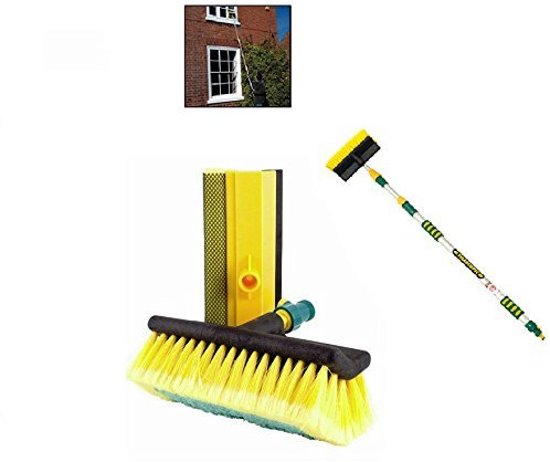 hbk Heavy Duty Tri-Section Extending Wash Brush 3 Metre Include Squeegee