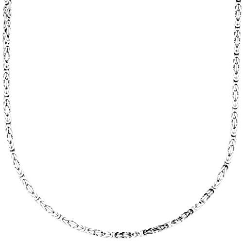 .iced-out. Sterling 925er Silber Königskette - BYZANTIN 2x2mm - 90cm