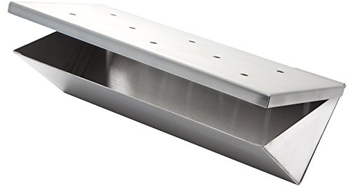 Allgrill Wood Chip Räucher Box V-Form aus Edelstahl mit Klappdeckel