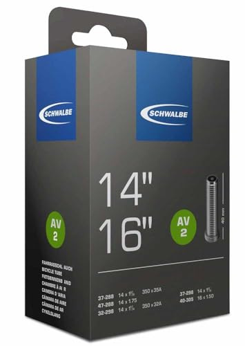 Schwalbe Unisex AV2 cykelslang, 14 x 1 3/8-1,75 32/47-288/305 AV 40 mm, 14