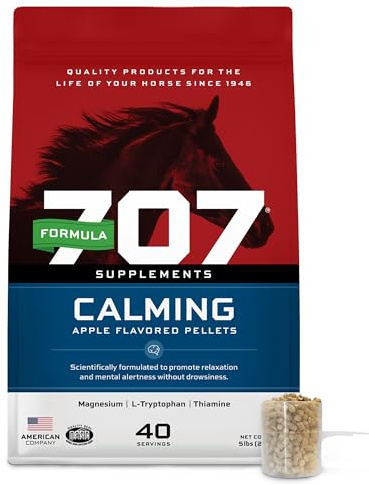Formula 707 Calming Equine Supplement 5LB Bag – Anxiety Relief and Enhanced Focus for Horses – L-Tryptophan, Thiamine & Magnesium