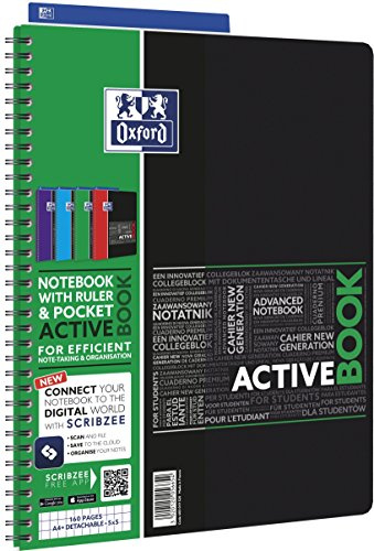 OXFORD 400019520 Activebook Studium Digitaler Collegeblock A4 kariert 80 Blatt - Zufallsfarbe, kein Farbwunsch möglich