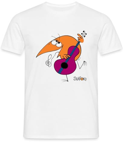 Spreadshirt Les Shadoks Musicien Violoncelle Culte T-Shirt Homme, XL, Blanc