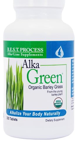 Morter HealthSystem Alka•Green Tablets Best Process Alkaline — Nutrient Dense Organic Barley Grass Supplement — Natural Source of Enzymes & Amino Acids