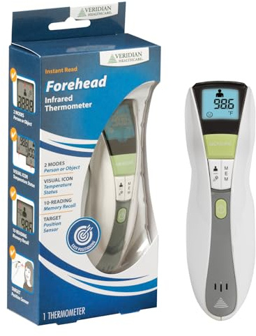 Veridian Handheld Fahrenheit/Celsius Non-Contact Thermometer Digital Display 09-349