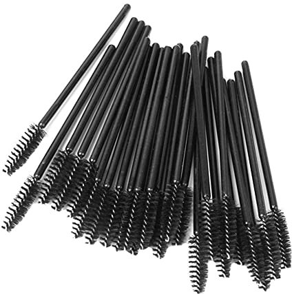 Haobase 25 pièces brosses à cils jetables noires baguettes de mascara brosse à sourcils outil de brosse de maquillage