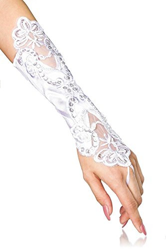 Bluelans® Armstulpen Handschuhe Brauthandschuhe Abendhandschuhe lang fingerlos Hochzeit Party Sexy Abendkleid Hochzeit (Weiß)