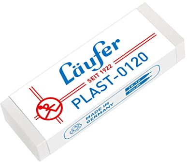 Läufer 00120 Plast 0120 Radierer, Radiergummi aus Kunststoff, für Bleistifte und Buntstifte, transparent, groß
