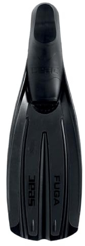SEAC Fuga, Pinne da Subacquea per Immersioni e Apnea a Scarpetta Chiusa, Made in Italy Unisex Adulto, Nero, 40/41 EU
