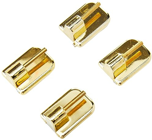 GARDINIA Ganchos adhesivos para varilla de cortina, 4 piezas, Con pasador de acero, Autoadhesivo, Altura: 11 mm, Bronce