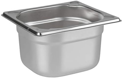 APS 81604 Recipiente GN 1/6, acero inoxidable Recipiente Gastronorm, dimensiones 176 x 162 mm/altura 100 mm/volumen 1,6 litros