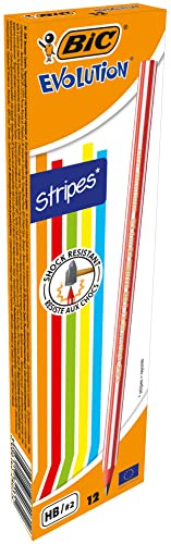 Lot de 12 crayons Bic Evolution Stripes