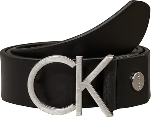 Calvin Klein Damen Gürtel Ck Logo Belt Ledergürtel, Schwarz (Black), 75 cm