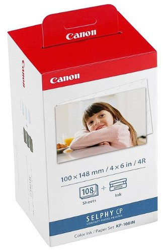Canon Fotopapier für Canon Selphy CP 720, 108 Blatt A6 Photo, Color Ink Paper Set, 100x148 mm, CP720