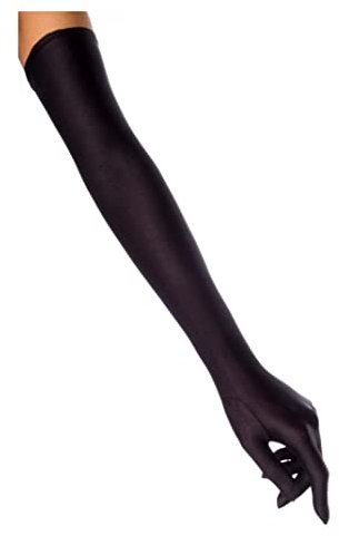 Lange Satinhandschuhe - Damen - One Size - Schwarz