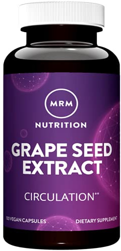 MRM Nutrition Grape Seed Extract Supplement - for Women & Men, Proanthocyanidins for Healthy Antioxidant & Circulatory Support, Grapeseed Capsules, Vegan, Gluten‑Free, Non‑GMO - 100 Servings