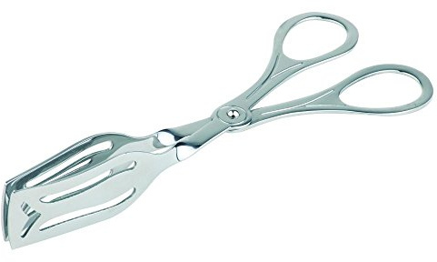 APS 75804 Geschlitzte Gebäck Zange mit ergonomischem Griff, hochglanzpolierter Edelstahl, 19,5 x 7,5 cm