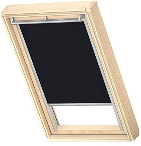 VELUX Original Dachfenster Sichtschutzrollo für PK08, Schwarz, mit Grauer Führungsschiene