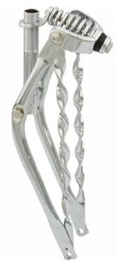 Lowrider 20 Classic Spring Fork 1 W/Twisted Bars Chrome. Bike Fork, Bicycle Fork, Bike Fork Bicycle Fork