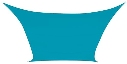 Perel Vela ombreggiante 5 x 5 m, quadrata per giardino e terrazza, poliestere idrorepellente 160 g/m2, protezione UV 90%, traspirante con anelli in acciaio inox, blu