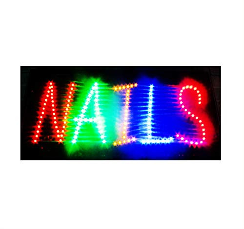 NAILS ORIGINAL SSS® LED-skylt ljus ny professionell kraftfull animerad uppblåsbar hängande kedja inkluderade skyltar